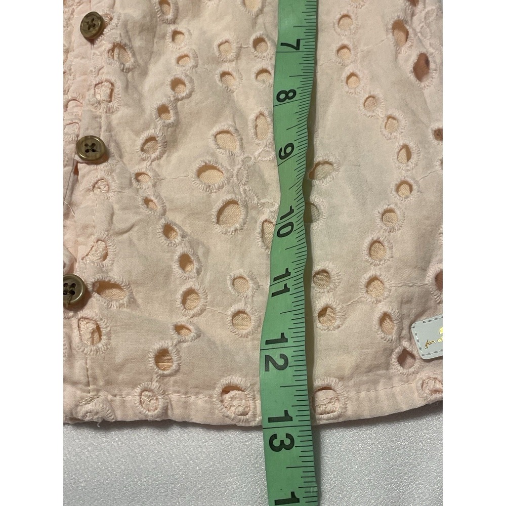 7 For All Mankind Girls 2T (2024) Pink Eyelet Shirt Top - Picture 6 of 6